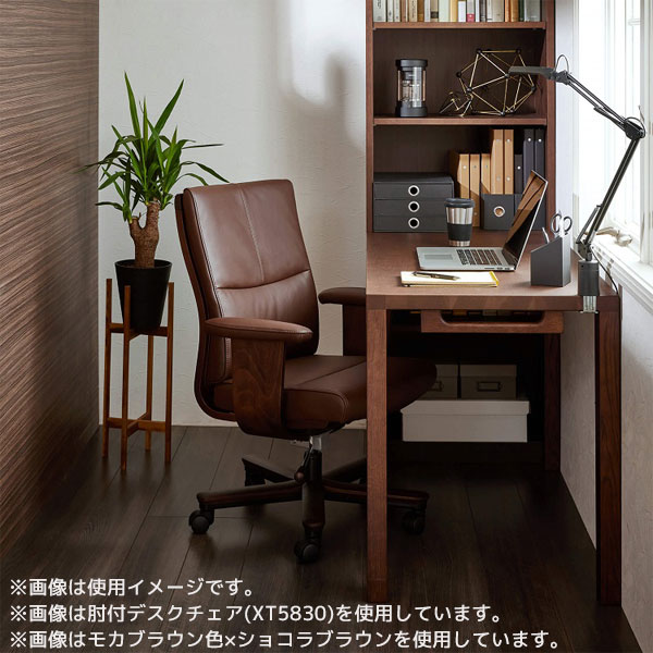 本革張デスクチェア オフィスチェア デスクチェア 書斎椅子 革張 本革 キャスター付き 昇降式 ロッキング カリモク karimoku 【XT5831】