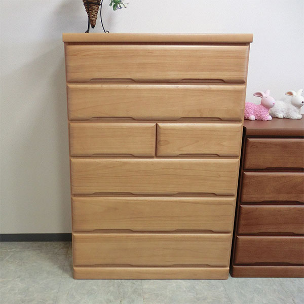 【マラソン限定!確率1/2で最大100%ポイントバック】 箪笥 チェスト リビング収納 桐たんす 6段 引出し7杯 国産 日本製 【コール 90ハイチェスト】 [3]
