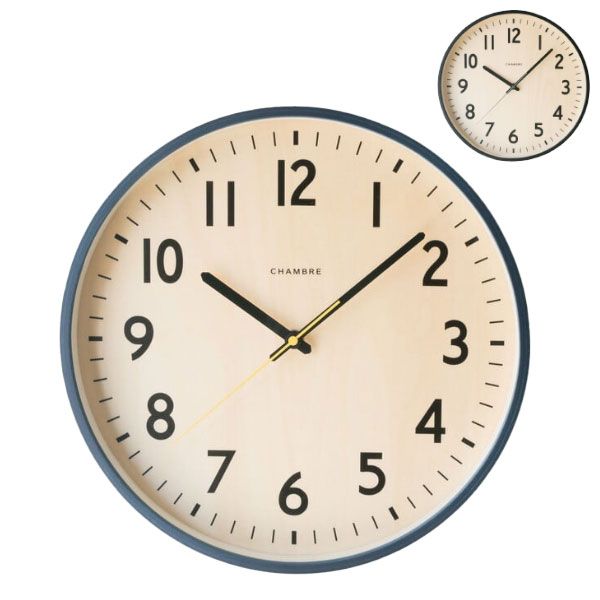 電波時計 シンプル スタイリッシュ スマート 細いライン 秒針がおしゃれ ブラック レモンイエロー静音 SHAPELY CLOCK CH-064NV/CH-064BK