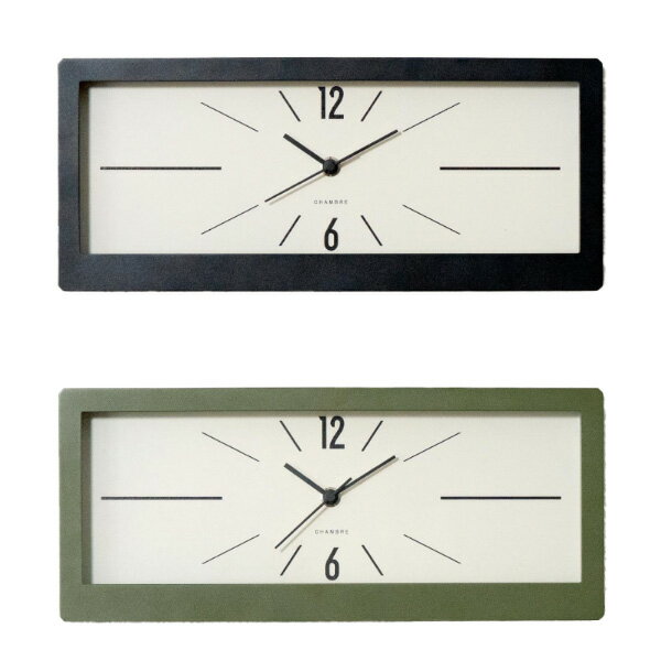 掛け時計 LINEAR CLOCK BLACK/KHAKI CH-078BK/CH-078KH 掛け置き兼用時計 きなり色の文字盤 シック 深..