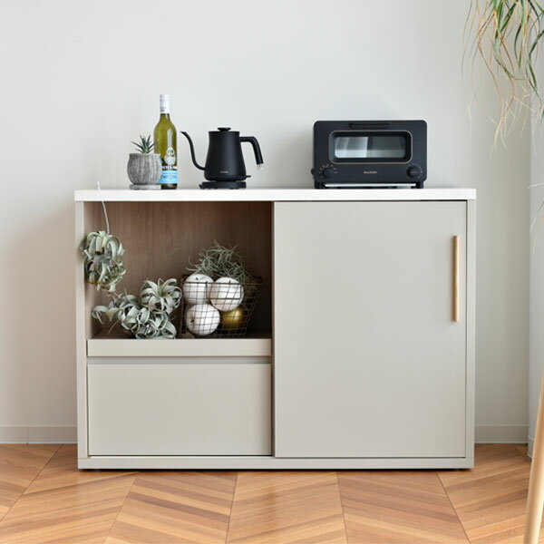 【感謝祭限定!確率1/2で最大100%ポイントバック】 [TYNER タイナー120キッチンカウンター] 台所 収納 食器棚 作業台 レンジ台 おしゃれ シンプル ナチュラル フェミニン 大理石風 韓国インテリア