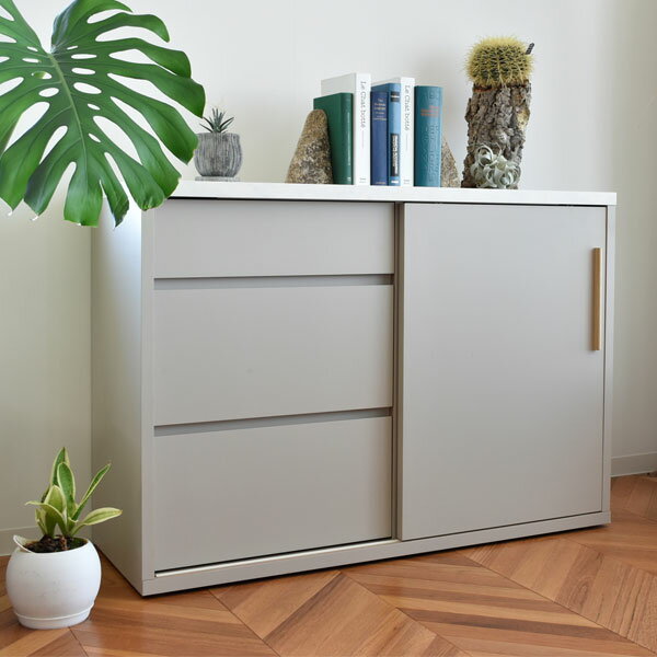 【感謝祭限定!確率1/2で最大100%ポイントバック】 [TYNER タイナー120キッチンカウンター(引出)] 台所 収納 食器棚 作業台 おしゃれ シンプル ナチュラル フェミニン 大理石風 韓国インテリア