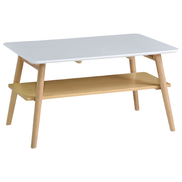 【マラソン限定!確率1/2で最大100％ポイントバック】 【センターテーブル リーサ9050 ホワイト】リビングテーブル 折りたたみテーブル 収納棚 約幅90cm ホワイト 木製脚付き ナチュラルテイスト