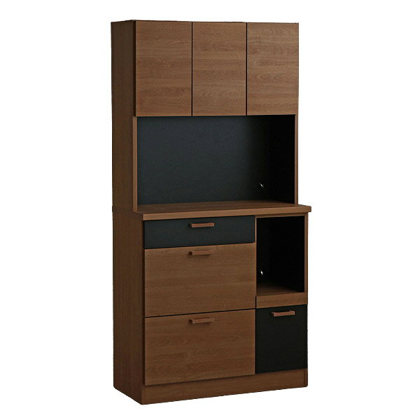 Cupboards, Kitchen Boards - TMモデロ 90キッチンボード 食器棚 レンジボード キッチン収納 ダイニング収納 完成品 国産 木目 スライド棚 モダン
