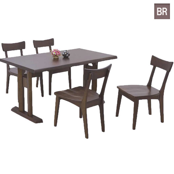 ダイニングテーブル 5点セット ダイニングセット 4人掛け 木製 シンプル ホワイトアッシュ アッシュ材 ナチュラル ブラウン 140-5点セット 日高 [2]