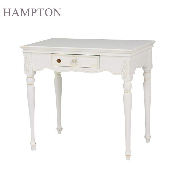 テーブル【RT-1670】Feminine HAMPTON 幅80 鍵付 クラシックテーブル 机 デスク 飾り棚
