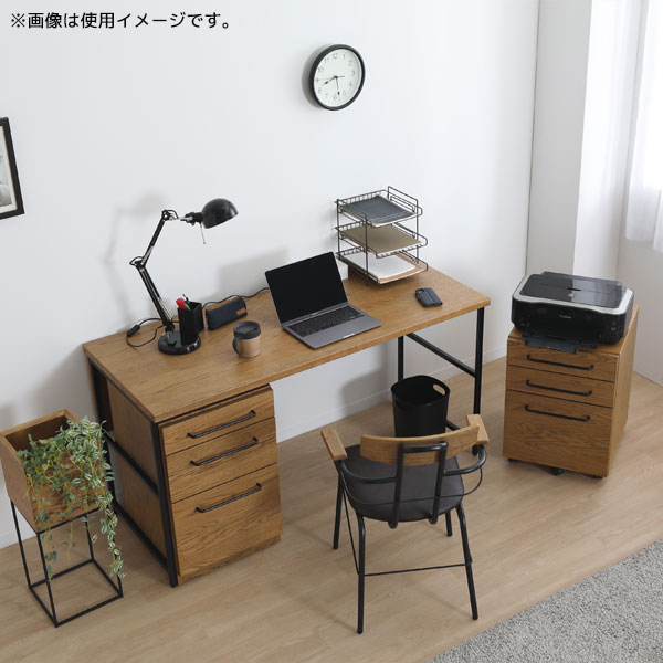 160デスク ワークデスク オフィスデスク 作業机 インダストリアル 書斎机 コンセント付き コードポケット 【ボストン】 [2]