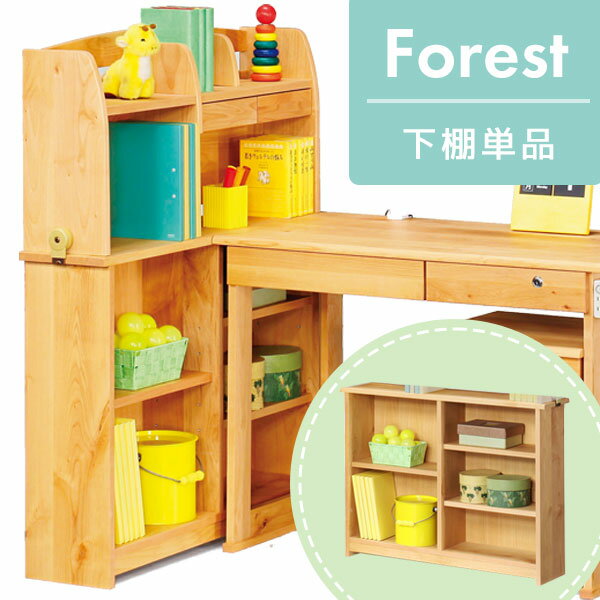 下棚単品 シェルフ ラック アルダー材 シンプルモダン 木製 可動棚 本棚 幅100 【フォレスト 下棚】