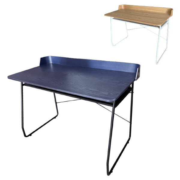 【マラソン限定!確率1/2で最大100％ポイントバック】 テスタ 120デスク BL NA 広々デスク 広い机 ナチュラル ブルー 茶系 青 配線穴 フタで隠せる 収納付 作業 読書 仕事 資料 PC台 オフィス リモート おしゃれ