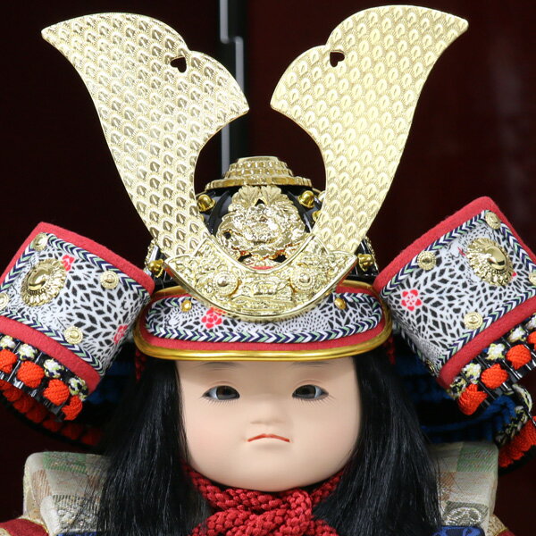 ◆特典付き 【展示現品】五月人形 柿沼東光 子供大将飾り 平飾り 武者人形 こども大将 かぶと 5月人形 端午の節句 【453K91】【No.1515-18】 【数量限定】 3