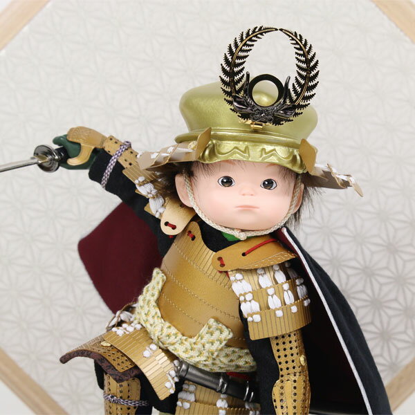 ◆特典付き×12%OFF【数量限定】五月人形 こども大将 平飾り ひし形屏風 かわいい 家具調 間口43 コンパクト マンション向け【582G23】【人形工房 壹三 英雄見参 徳川家康 菱型屏風 白ミニ】いちぞう 雄山 壱三 おしゃれ 5月人形 3