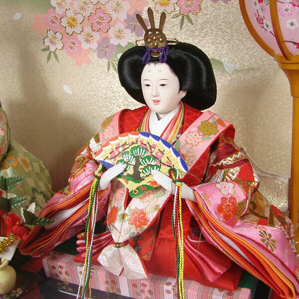 ◆特典付き 【展示現品】 雛人形 ひな人形 ケース飾り 親王飾り 二段飾り オルゴー...