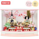 【特典付き×23%OFF】【展示現品】雛人形 ひな人形 衣裳着 ケース飾り 親王飾り 送料無料 桃の節句 ひな祭り 映え 【501S23】 麗羽 三五親王飾 白 ピンク ホワイト おしゃれなコンパクトケース飾り 【数量限定】