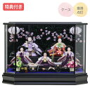 ◆特典付き×26%OFF【展示現品】雛人形 ひな人形 衣裳着人形 衣裳着 ケース飾り 五人飾り 三段飾り 雪洞点灯 黒 ブラック ラメ 送料無料 桃の節句 ひな...