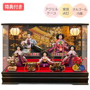 ◆特典付き 【P10×2025年度新作】雛人形 ひな人形 衣裳着人形 衣裳着 ケース飾り アクリルケース 五人飾り 雪洞点灯 オルゴール付き モダン 黒 ブラック 送料無料 ひな祭り 映え【詩織三五芥子五人飾 253-526】