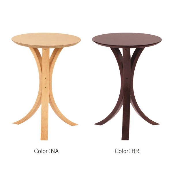 【マラソン限定!確率1/2で最大100％ポイントバック】 サイドテーブル ナイトテーブル テーブル シンプル おしゃれ 木製 円形 丸 NET-410 NA/BR
