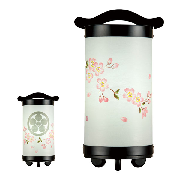 Rakuten - 提灯 盆提灯 コンパクト コードレス LED おしゃれ シンプル かわいい [回忌灯 20号 桜 手描き絵　H522/H5202]