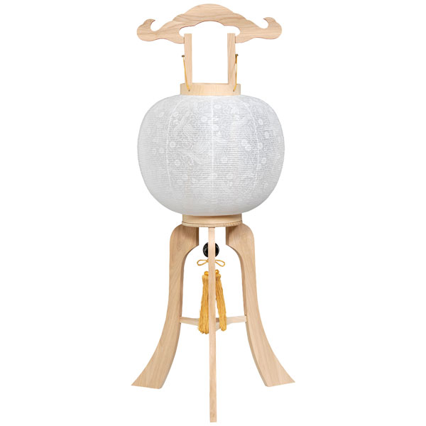 Bon Paper Lanterns - 盆提灯 大内行灯 お盆ちょうちん お盆用品 お盆用 電気コード式 新盆 初盆 提灯 白木 【白木行灯1号】