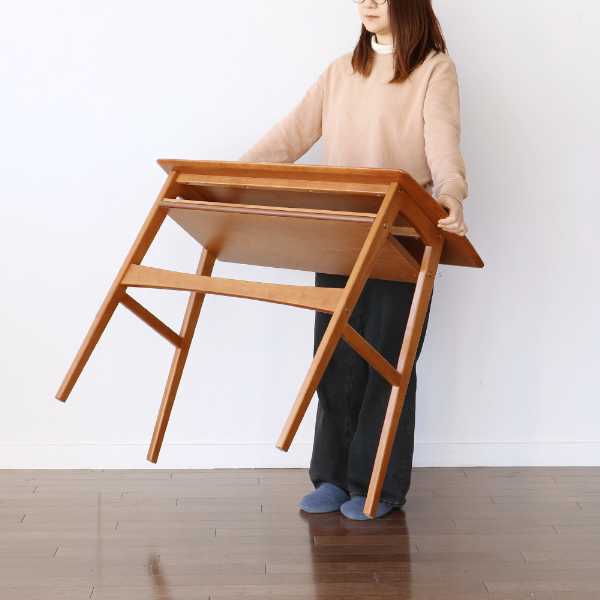 【Wood Desk -ody-[T-3681]】90cm幅 デスク テーブル 台 作業台 勉強机 つくえ 読書 テレワーク ビンテージ風 省スペース おしゃれ シンプル オープン収納付き [2]