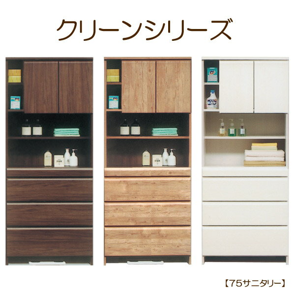 【感謝祭限定!確率1/2で最大100%ポイントバック】 サニタリーラック ランドリーラック ランドリーボックス 収納 収納スペース【クリーン 75サニタリー】カウンター フルスライドレール スライドレール