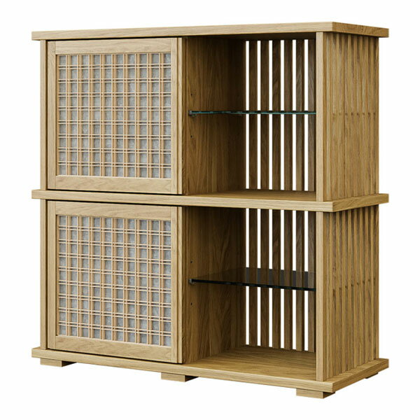 【マラソン限定!確率1/2で最大100％ポイントバック】 [雅/MIYABI 100オープンキャビネット/OAK] 収納 和風 おしゃれ シンプル ナチュラル 高級感 シック 組子 格子