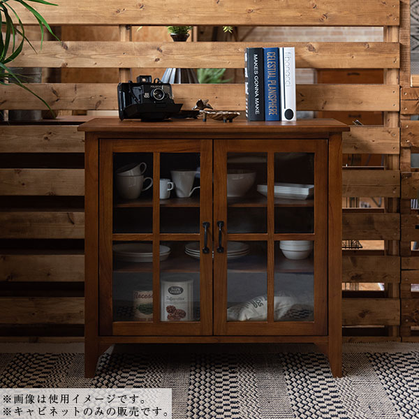 キャビネット リビングボード サイドボード リビング収納 天然木 木製 ガラス窓 【ティンバー キャビネット PM-318】 [3]