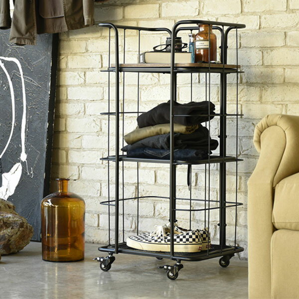 [LD シェルフラック44] 棚 飾り ディスプレイ メッシュ プラント台 植物 おしゃれ シンプル 木目 黒 男..