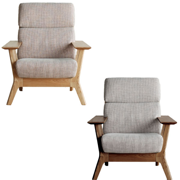 【TALENT タレント パーソナルチェア】カバーリング仕様 木部カラー2色 柄選び 無垢材 受注生産 ひじ掛..