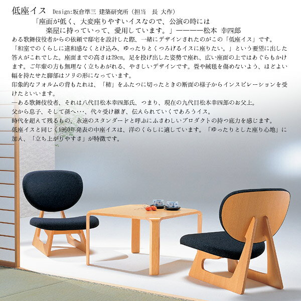 アイルインテリアプランニングの天童木工 日本製 国産 低座イス 低座椅子 チェア 椅子 イス 座卓 和室 和風 モダン 高品質 おしゃれ シンプル ナチュラル [S-5016NA-ST 張地V]｜アングル2