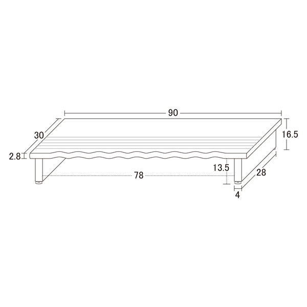 玄関台【天然木 玄関台90】(4224)靴収納 [3]