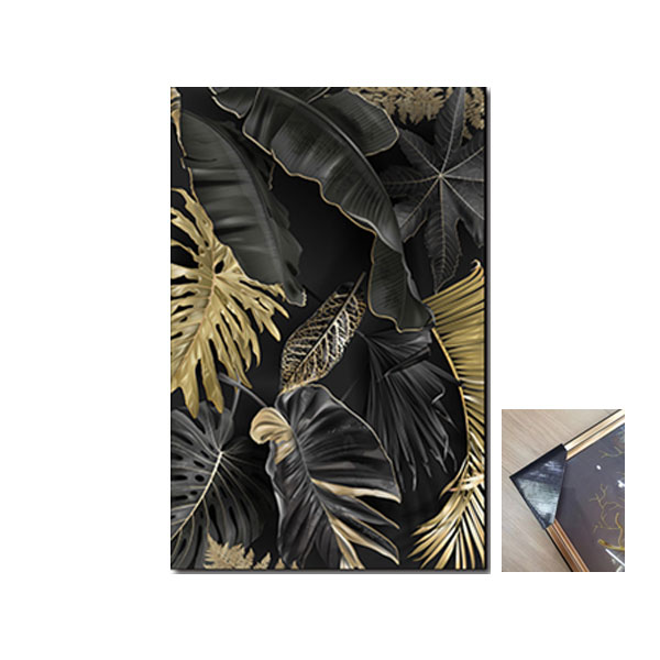 Rakuten - アートパネル ウォールインテリア アートフレーム 絵 写真 絵画 壁 装飾 額入り アジアンテイスト バリ風 植物 ボタニカル リーフ クリスタルアートパネル
