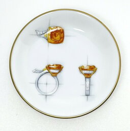 【中古】Van Cleef & Arpels　ヴァンクリーフ＆アーペル　ジュエリープレート　ノベルティー　インテリア食器　非売品　限定　アート　皿　小物入れ　丸皿　プレイト　トレー　トレイ　指輪　リング【中古】【46977】