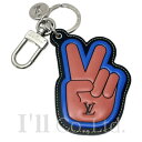 【中古】Louis Vuitton ルイ・ヴィトン ポルトクレ カレッジ LV リーグ ピースアウト M62753 メタル レザー シルバー レッド ブルー ブ...
