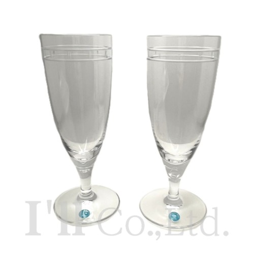 【中古】Tiffany&Co.　ティファニー　アトラス　ピルスナー　シャンパングラス　2客セット　クリスタル..