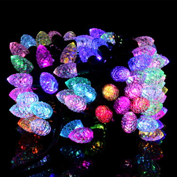 【送料無料】led イルミネーション 100球 レインボー カラー クリスタル ライト 黒配線 ブラックコード 屋外 室内 LEDイルミネーション 電飾 ツリー ガーデン 庭 イルミネーションライト クリスマス パーティ 誕生日 壁 部屋 飾り あす楽