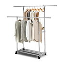 DEWEL ハンガーラック 洋服ラック 5段高さ調節可能 幅82.5-158.2CM×奥行41.5CM×高さ89.5-157.5CM 衣類ラック 耐荷重100K...