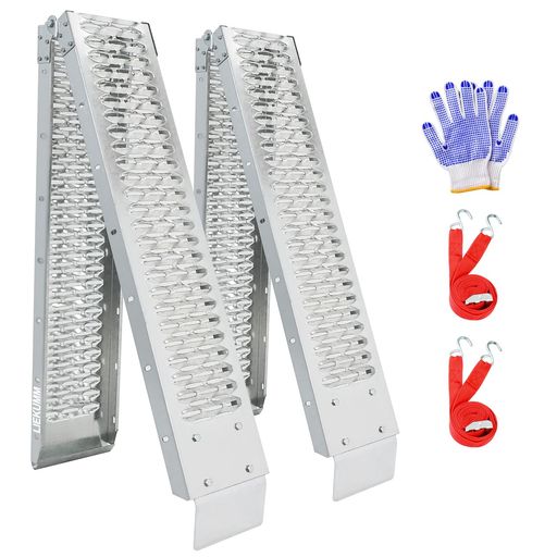 LIEKUMMラダーレール2本長さ170*幅22cm耐荷重440kgスチール製バイクラダーレール折りたたみ滑り止めバ..