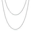 KRKC&COネックレスチェーン男女兼用人気喜平2面カット幅3MMステンレス316L金属アレルギー対応アクセサリーメンズ/レディース用プレゼントギフト(シルバー...