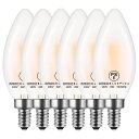 ZOHADTAK LED エジソン電球 シャンデリア電球 60W形相当 720LM E12 6W 復古電球 磨りガラスの材質 調光器非対応 2700K 電球色 ...