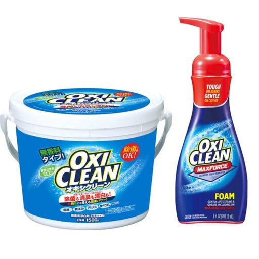 OXICLEAN(オキシクリーン)オキシクリーン1500g+マックスフォース泡タイプ266ml酸素系漂白剤血液油汚れ..