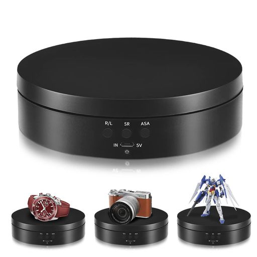 電動回転台360度小型電動ターンテーブルL’QECTED回転台直径13.8CM耐荷重3KG方向角度調整可能低騒音電気回転展示用/フィギュア/撮影用(ブラック13.8CM) 電動回転台360度小型電動ターンテーブルL’QECTED回転台直径13.8CM耐荷重3KG方向角度調整可能低騒音電気回転展示用/フィギュア/撮影用(ブラック13.8CM)