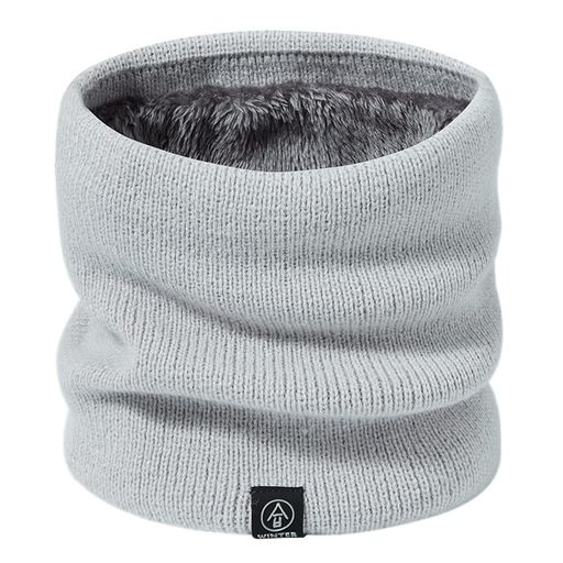 [PAZOFA]ネックウォーマーメンズレディーススヌード冬用裏ボアネックガードマフラー首巻きスポーツ通勤通学キャンプアウトドアスキー男女兼用ライトグレー