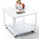 EMBRACE LIFE サイドテーブル ナイトテーブル 多機能 棚付 サイドラック寝室のテーブル コーヒー テーブルミニテーブル 小型テーブル ソファーテーブル幅40 奥行30 白い色