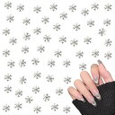 雪の結晶ネイルパーツ100個セット3D立体可愛いクリスマスネイルパーツシルバースノーフレークメタルパーツ雪の結晶パーツネイルアートジュエリーパーツ手芸デコパーツ(4)