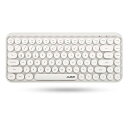 AJAZZ308Iブルートゥースタブレット用キーボードレディースワイヤレスコンパクトBLUETOOTHかわいいタイプライター風英語配列(ホワイト)