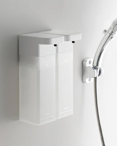 UMIMILE ソープディスペンサー 自動 シャンプーディスペンサー マグネット 液体 食器用洗剤 壁掛け 充電式 400ML大容量 IPX7防水 透明 2セット