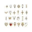 MAEXUSネイルパーツ3D立体デコパーツ24個入りフラッシュネイルアクセサリージュエリーパーツネイルアートネイルデザイン用品手芸DIYクラフトアクセサリーハー...