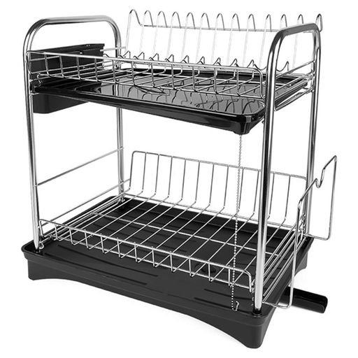 【仕様・大容量】製品サイズ:(約)幅37x奥行29x高さ36cm、作業台やシンク上のデッドスペースに水切りカゴを設置することで、キッチンスペースの余裕がなくても大丈夫です。大容量タイプで、お箸、まな板、包丁などが収納できて、家族が多い方や、洗い物を一気に片付けたい方におすすめです。 【密度のあるラインで食器の収納には安定】優れたステンレスを採用して、錆びないからいつても見た目がキレイに高級感もあります。底面のワイヤー部分には立ち上がりがあり、平皿をしっかりとたてて早めに乾燥させることができます。トレイと箸立てはABS素材で、耐久性がよい。何年間も利用できる食器棚です。 【優れた防水・防錆性】高品質で環境に優しいステンレスが主材料として使用しており、優れた防水性がありますので、キッチンで長く使っても錆びません。キッチンの収納に適しており、食器にバクテリアを発生する問題を効果的に改善します。脚が高いので風通しが良く、湿気が多いシンク周りでも衛生的にお使いいただけます。