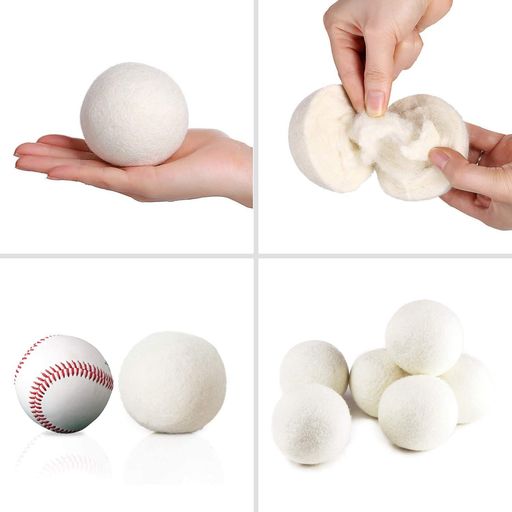 HIMSYUDEN 乾燥機用 乾燥ボール 6個セット ドライヤーボール 直径6CM ウールボール 除湿ボール 洗濯乾..