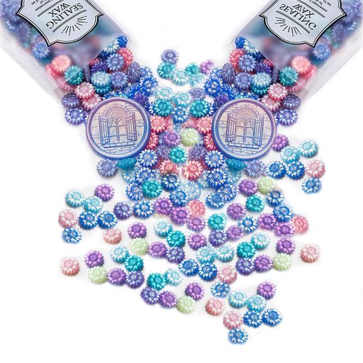 シーリングワックス200粒オーロラカラーシーリングスタンプワックスシーリングスタンプ強い粘着力複数の色可愛いひまわりワックスシールスタンプ用招待状記念日誕生日祝...